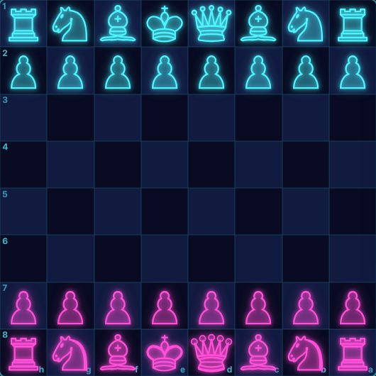 Chess being played on Neon Game Cave
