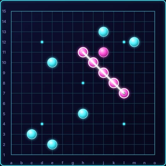 Five in a Row being played on Neon Game Cave