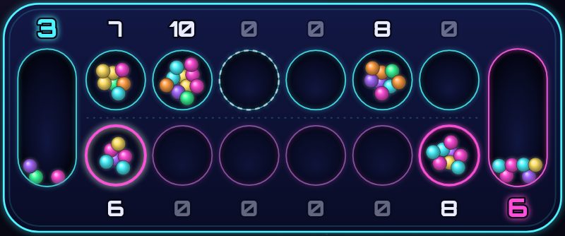 Mancala being played on Neon Game Cave