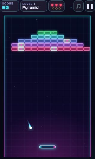 Neon Break being played on Neon Game Cave